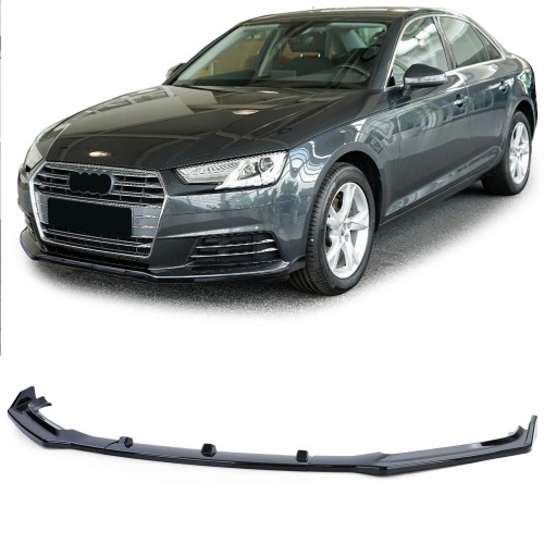 AUDI A4 B8 8K SPLITTER SPOILER ANTERIORE SOTTO PARAURTI ABS NERO LUCIDO  LAMA