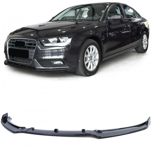 AUDI A4 B8 8K SPLITTER SPOILER ANTERIORE SOTTO PARAURTI ABS NERO LUCIDO  LAMA